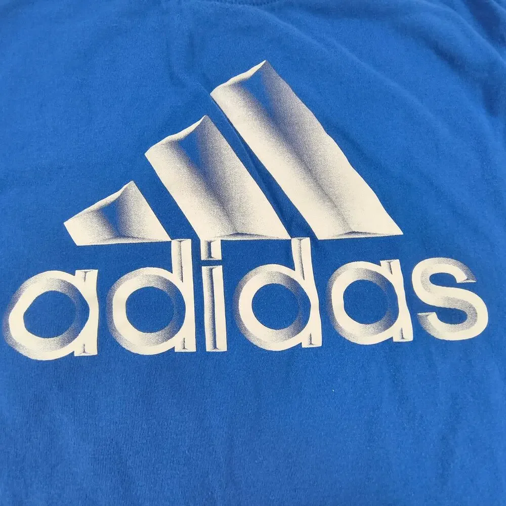 Adidas Sleeveless Athletic Tank Top Shirt Adult Mens Size Medium M Blue White